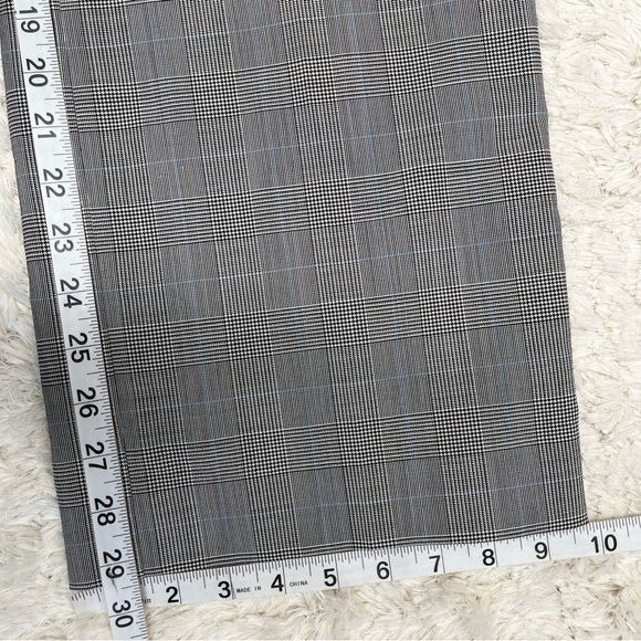 Brooks Brothers stretch wool glen plaid pleated wide leg trousers black white 4 - Picture 8 of 10